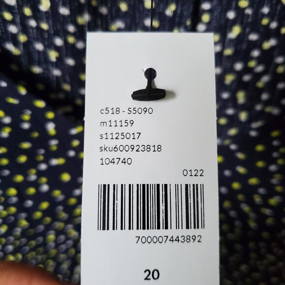 Lane Bryant Navy Yellow Dot Top Blouse 20 Career Classic Casual Relaxed Summer - Picture 5 of 10